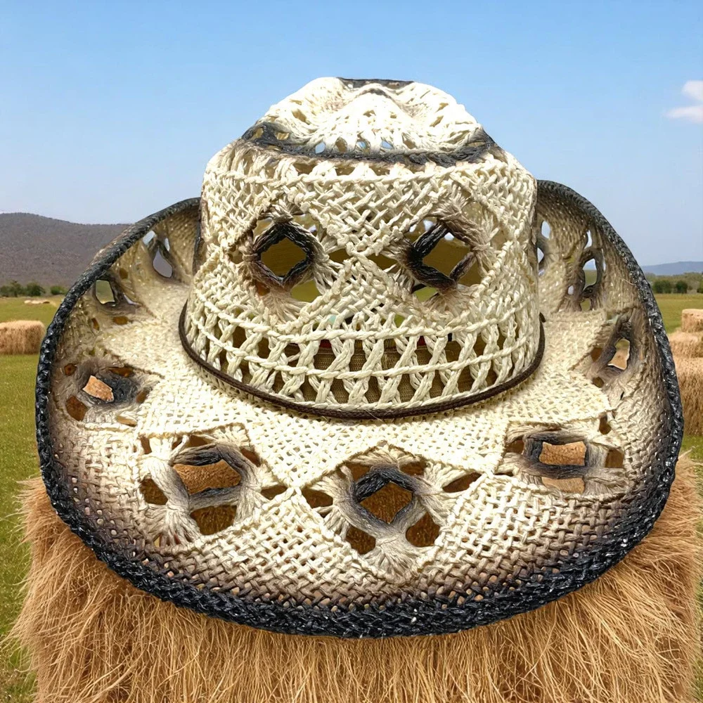 Wild Bull International Cowboy Cowgirl Hat Rodeo Rigid Straw Western Distressed